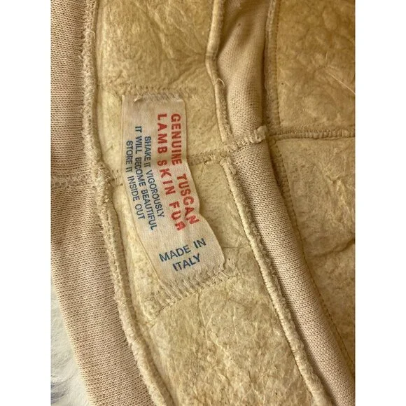 Vtg Genuine Tuscan Lamb Skin Fur Hat Made In Italy